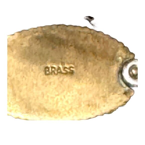 Carolyn Pollack Ornate Sterling Brass 3 Oval Labradorite Cuff Bracelet Southwest - Picture 4 of 8